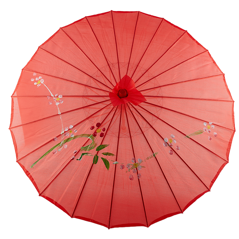 Paraguas de tela de seda de 82/84cm para mujer, paraguas de danza antigua con flores de cerezo japonesas, paraguas decorativo de papel al óleo de estilo chino: Multicolor