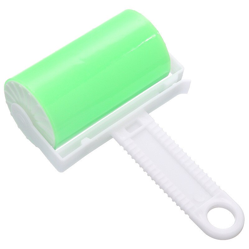Washable Clothes Hair Sticky Roller Reusable Portable Home Clean Pet Hair Remover Sticky Roller Carpet Bed Sofa Dust Collector: Green without cover