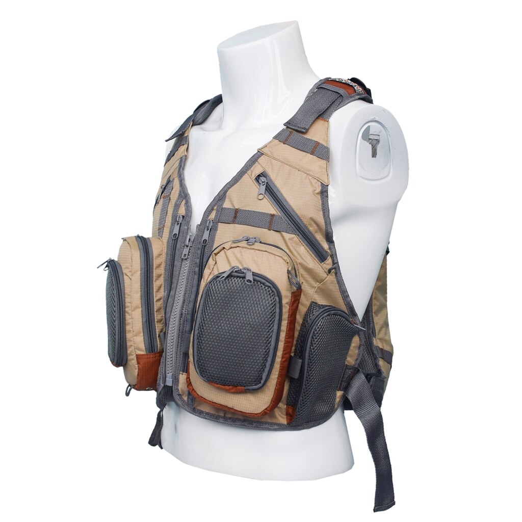 Gilet de pêche à la mouche, sac à dos léger et universel pour l'extérieur avec plusieurs poches