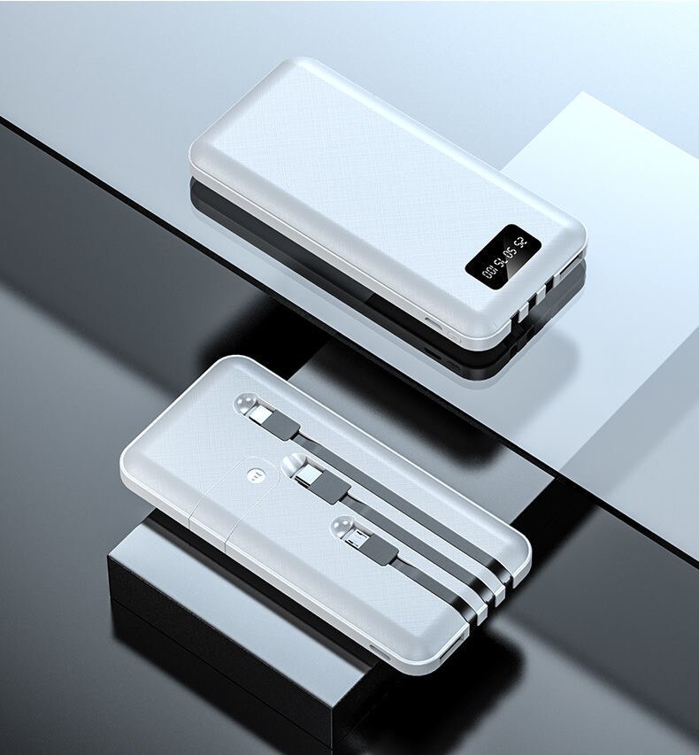 Power Bank 50000Mah Wordt Geleverd Met Drie Draad Mobiele Voeding Voor Apple Huawei Vivo Mobiele Telefoon Universele Mobiele Telefoon beugel: BA