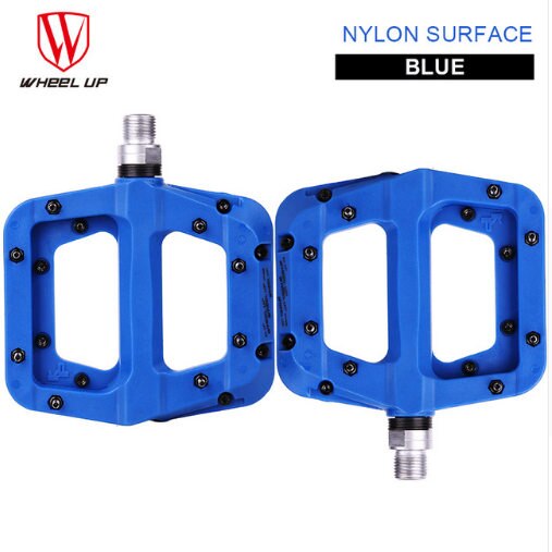 Pedales de bicicleta MTB Road Bike BMX pedales ultraligeros de fibra de nailon con 3 rodamientos, piezas de bicicleta profesionales con: Azul