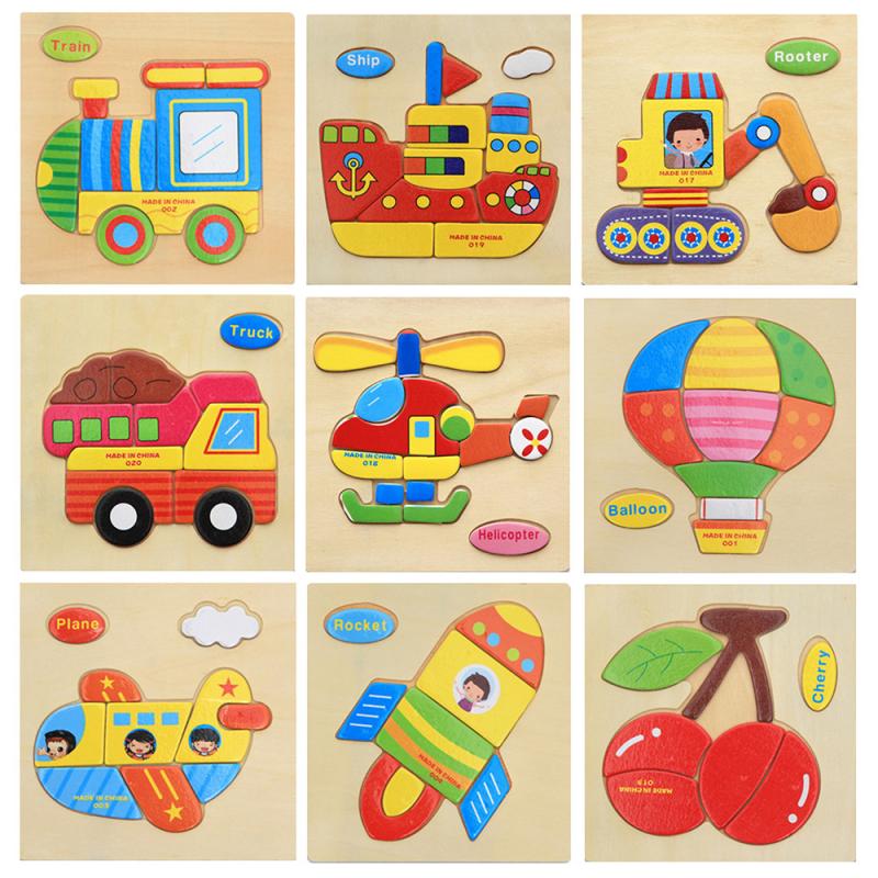Wooden Kids Puzzle 27 Patterns Childrens Puzzle Jigsaw Early Learning Educational Tools For 3-6 Years Preschool Cartoon Fruits