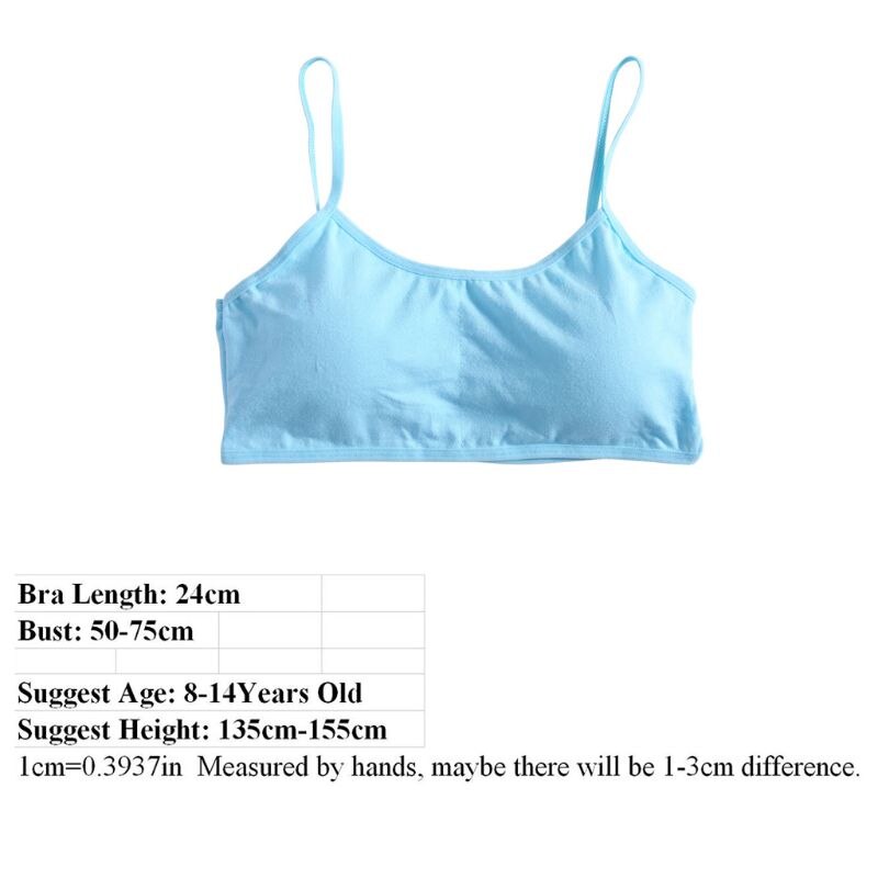 . 3pcs/Lot Young Girls Solid Soft Cotton Bra Puberty Teenage Breathable Underwear
