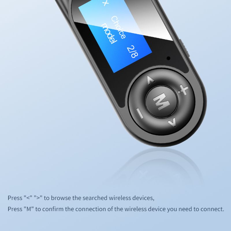 Bluetooth 5.0 Adapter LCD Display USB Bluetooth Receiver Transmitter 3.5mm AUX Y5LC