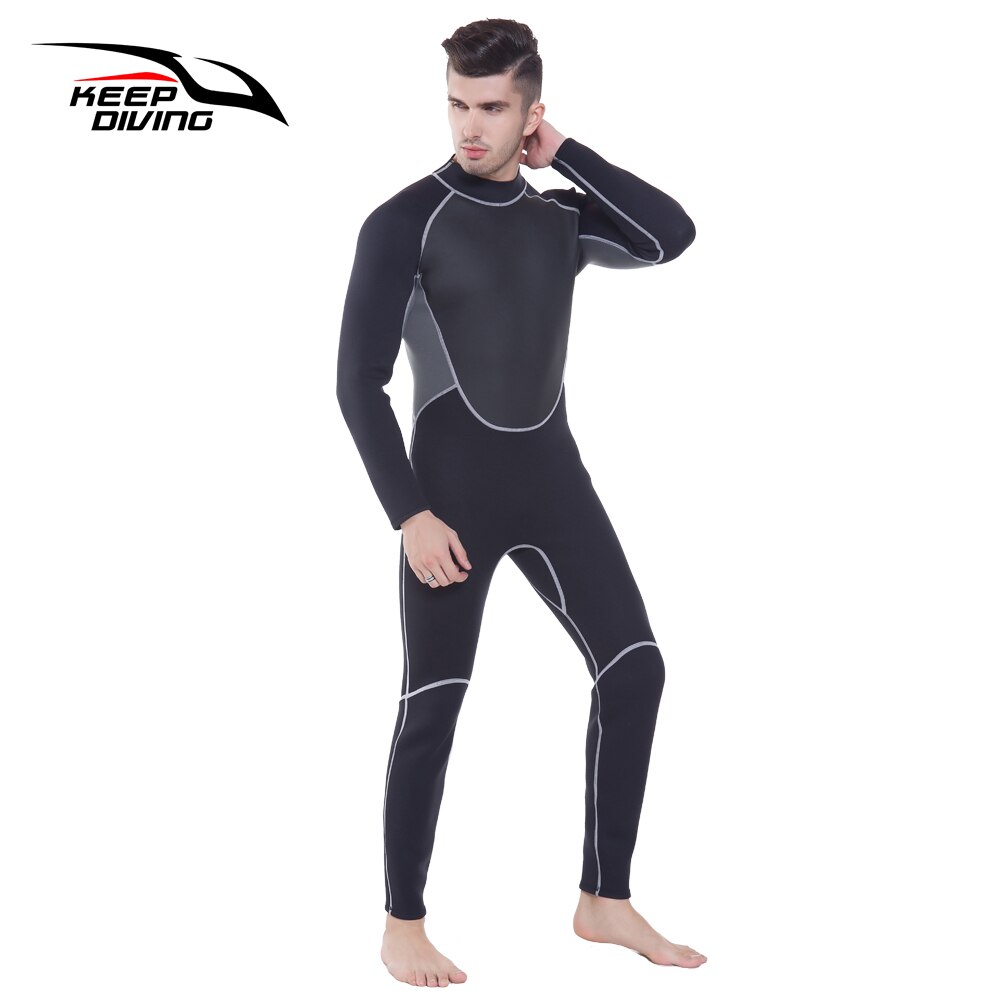 Keep Diving Neoprene 3mm Wetsuit One-piece Full Body For Men Scuba Dive Surfing Snorkeling Spearfishing Plus Size