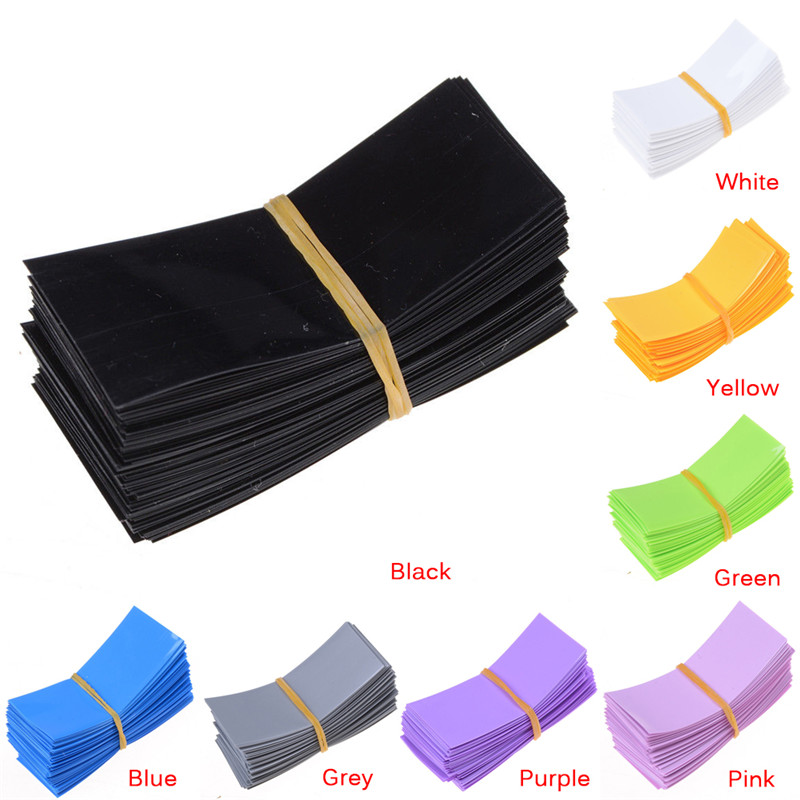 100PCS Li-ion PVC Heat Shrink Tubing 18650 Battery Wrap Precut Size 72*18.5mm Battery Film Tape Battery Cover