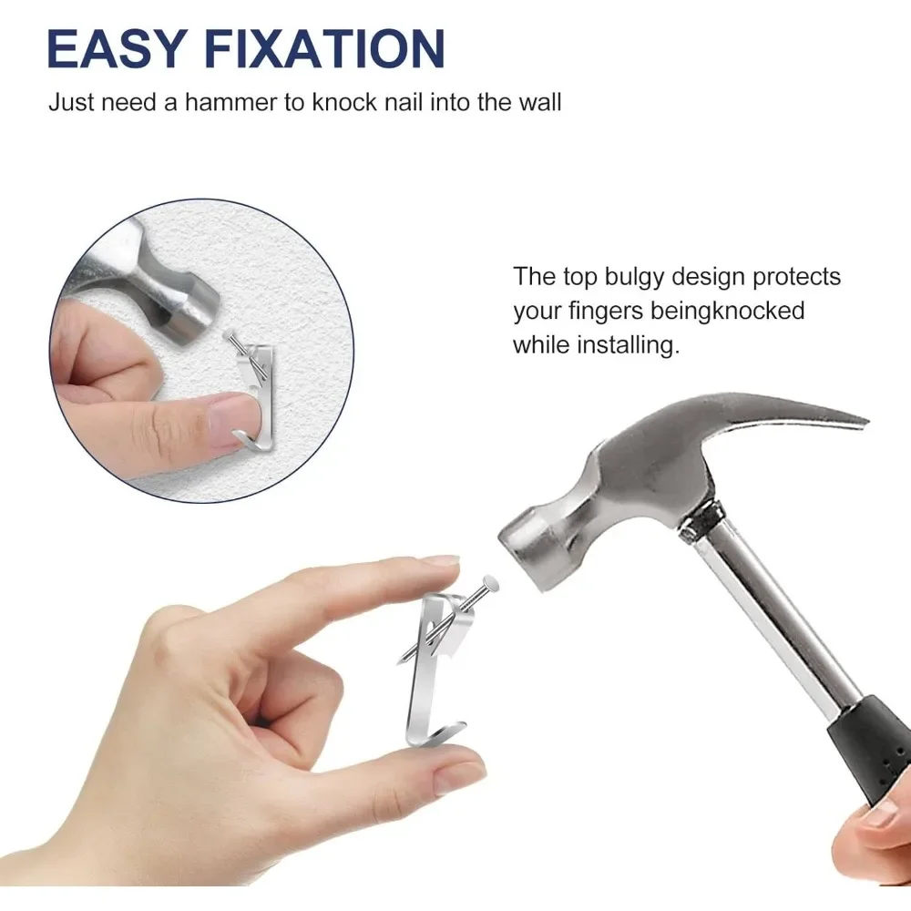 Picture Hanging Hooks, with Wall Hooks And Nails,Heavy Duty LE2 Hangers Hooks Picture Hanging kit for Picture Frame, Canvas