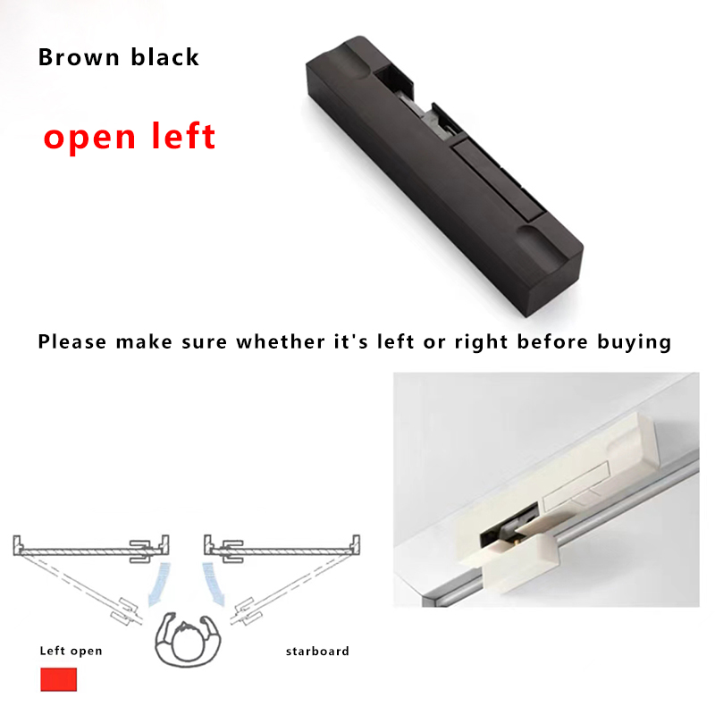 Door Damping Buffer Wooden Door Flat Outward Opening Invisible Door Home Closing Silent Hydraulic Door Closer Anti-pinch: black