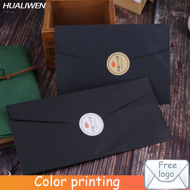 10 Stuks Klassieke Wit Zwart Kraftpapier Blanco Papier Venster Envelop Huwelijksuitnodiging Envelop Cadeau Envelop