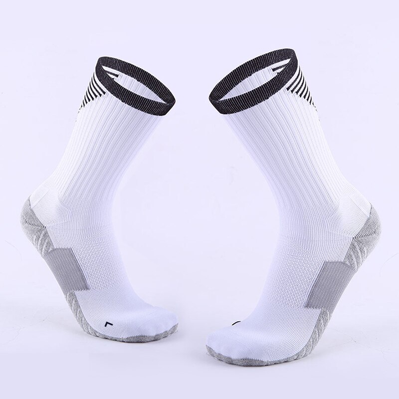 Bulothock basketball sokker mænds strømper elite tyk bund træning fodbold sokker åndbar fodbold sports sokker: Hvid