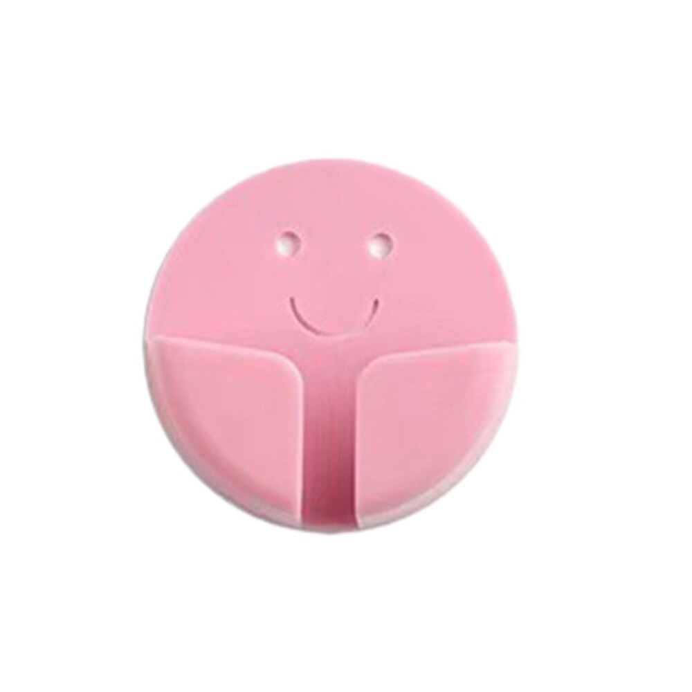 Power Plug Socket Holder Hook Multifunctional Punch-Free Adhesive Hanger for Door Wall Bathroom Wall Mounted EIG88: Pink