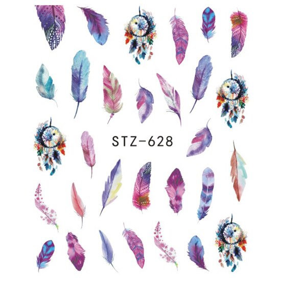 Full Beauty-autocollants pour les ongles, autocollants dégradé violet clair, fleur, Rose, pour filigrane, pour manucure, CHSTZ633-650: STZ628