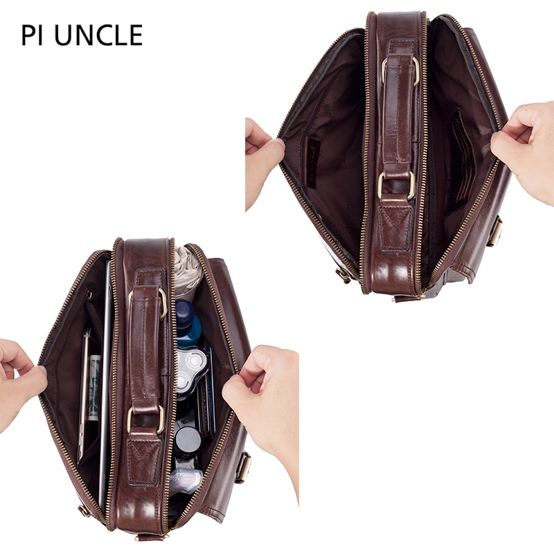 Maletín para hombre, de cuero auténtico bandolera, bandoleras clásicas para hombre, bandolera multicompartimiento, bolsos de mano de cuero