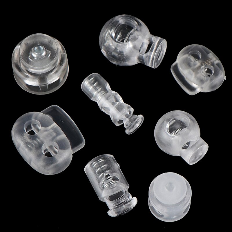 10 Uds. De cordones de plástico para hacer deporte, cierre de cuerda, hebilla de Clip, cordón transparente para hacer deporte
