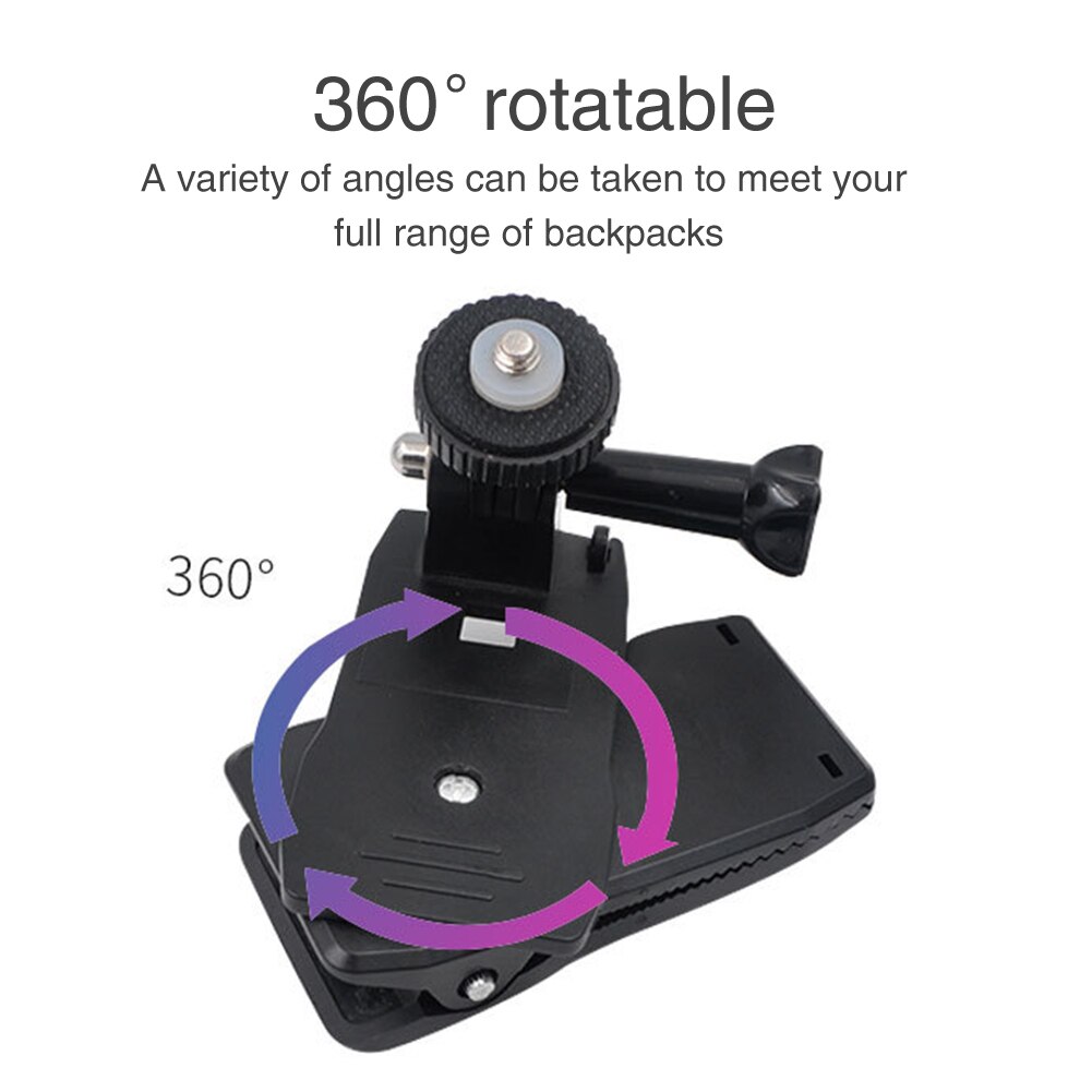 Mount Fixed Adapter Action Camera Panoramic Backpack Clip 360 Degree Rotation Compact Expand Clamp Photography For Insta360 EVO