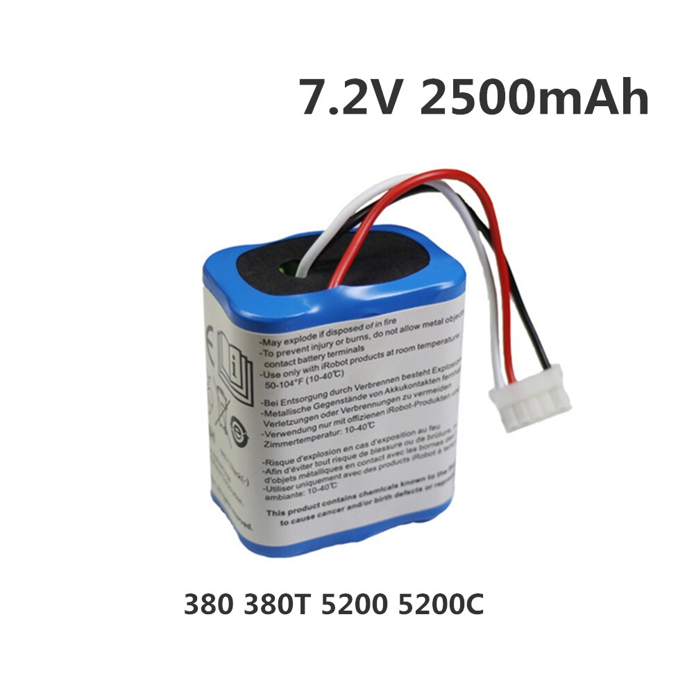 Original 7,2 V 2500mAh Batterie für iRobot Roomba Braava 380 380T Mint 5200c Ni-Mh 2500mAh 2.5Ah 7,2 v akku 1Pcs