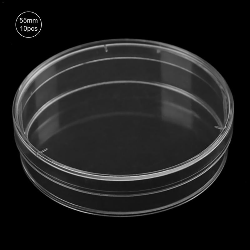 10 Teile/paket Klar Transparente steril Kunststoff Petrischalen mit Abdeckung Platte Gericht Labor Gewebe Liefert: 55mm