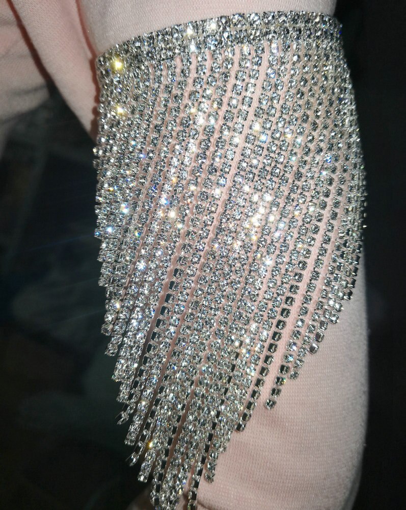 Pulseira de cristal strass, pulseira de braço ab colorido joias de corpo