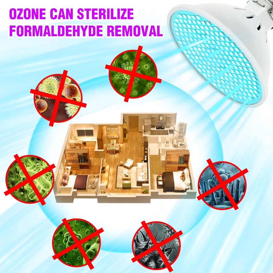 E27 Germicidal UV Light Led 254nm Ultraviolet Lamp LED 25W 35W 50W Disinfect Bacterial Spotlight Bulb 220V 110V Sterilizer Light