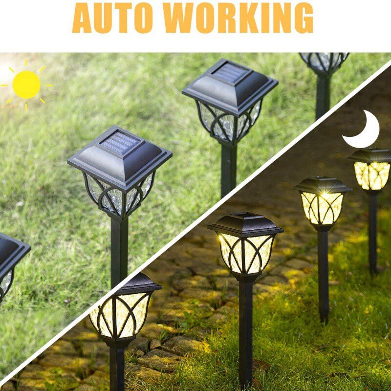 6PACK Solar Glass Grid Inserted Lawn Lights Solar Inserted Lights Solar Lawn Lights-6packRGB