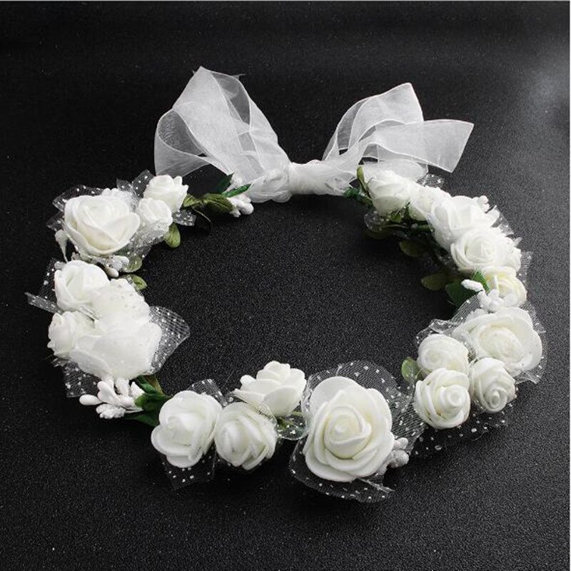 Cinta para cabeza de flores para mujer, guirnaldas de boda, accesorios para el cabello de corona Floral para novia, damas de honor, corona para el pelo
