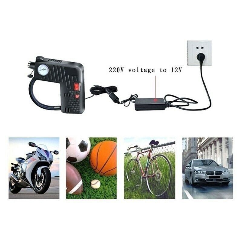 Portable Air Compressor Cordless Electric Auto Car Bike Tire Inflator Pump 12V
