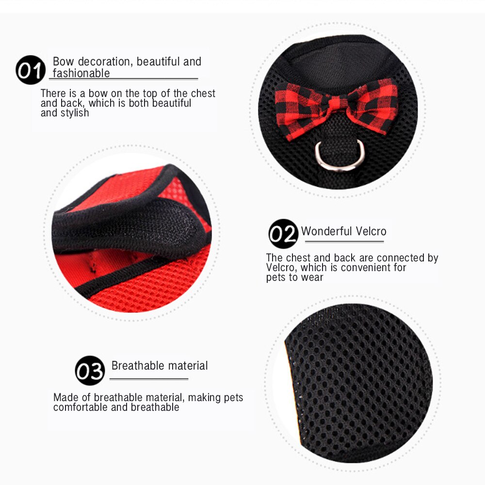 Pet Accessories Rabbits Hamster Vest With Leas Bunny Mesh Chest Strap Harnesses Ferret Guinea Pig Small Animals 3 colors