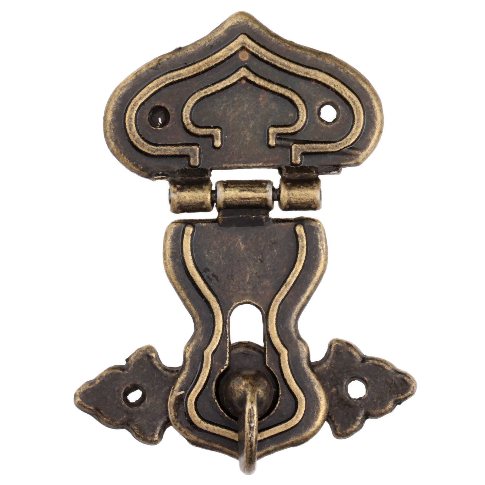 1Pcs Antieke Bronzen Hart Vorm Sieraden Doos Hasp Klink Voor Vintage Houten Doos Box Sieraden Borst