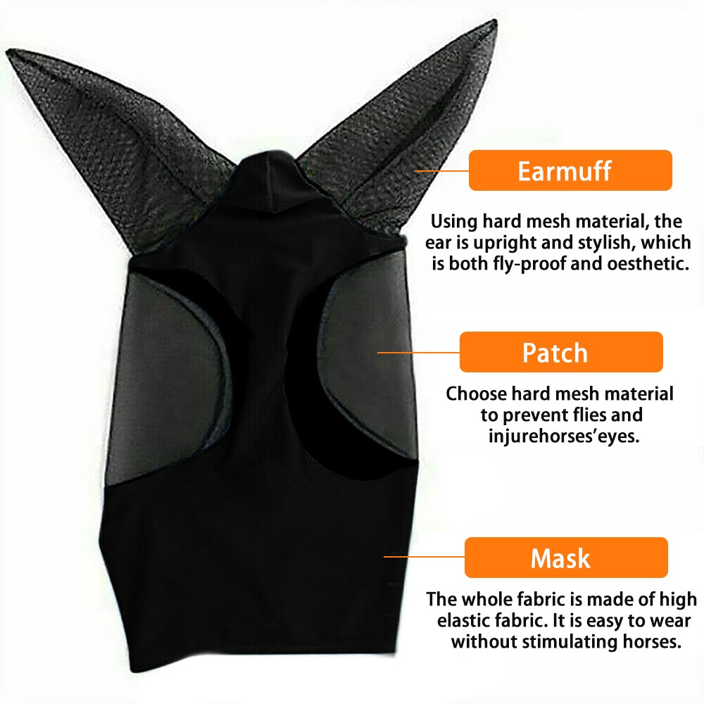 Reiten Atmungsaktive Vermaschten Pferd Maske Abdeckung Reit Pferd Ausrügestochen Fliegen Maske Motorhaube Netz Ohr Masken Schutz Pferd Pflege