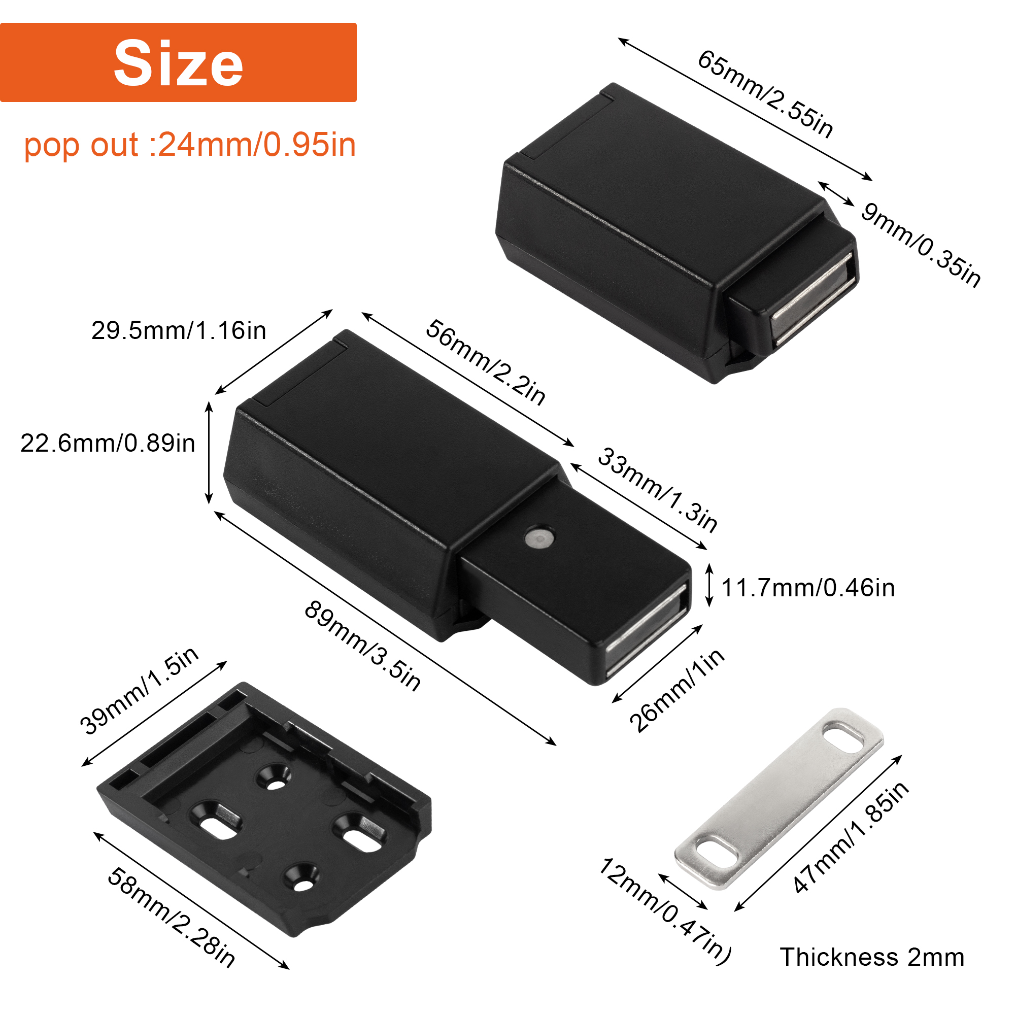 Magnetic Pressure Push To Open Touch Latch Cabinet Doors Rebound Touch Magnet For Closet Cabinet Home Furniture Hardware