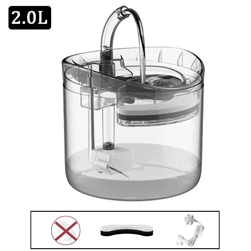 Fuente de agua con filtro automático para gato, dispensador inteligente de agua con Sensor de movimiento, silencioso, con grifo, bebedero: B-sensorX1