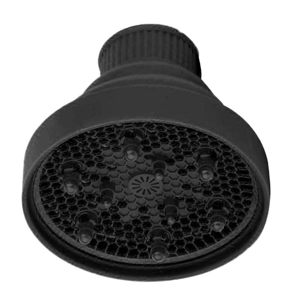 De silicona plegable cubierta para secador cabello ondulado y rizado secador de difusor lavable: Black