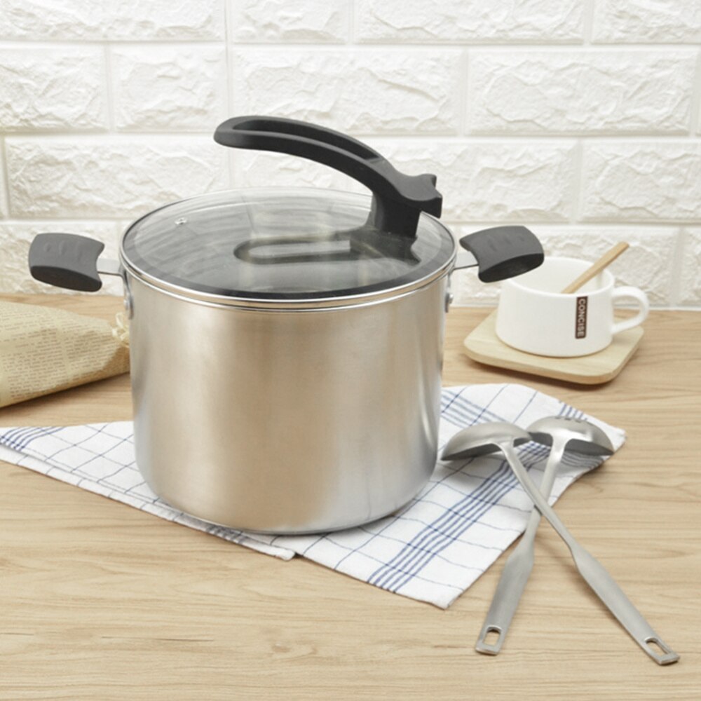 1Pc Stew Pot Durable Multi-function Two Handle Cooking Pot Stainless Steel Stew Pot Soup Pot for Home