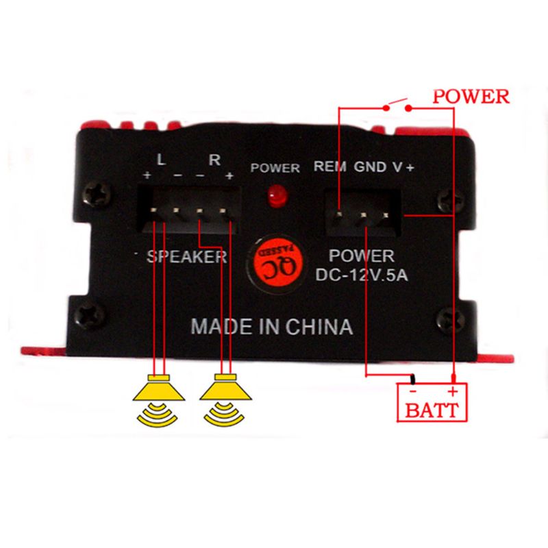 Mini Hi-Fi 18W 2 Channel Stereo Amplifier For Car Auto Motorcycle L9CE