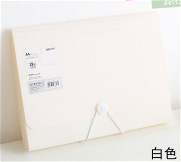 deli Newest A4 Paper File Folder Bag Premium Waterproof Business Book Office stationery Document folder Rectangle Office: White