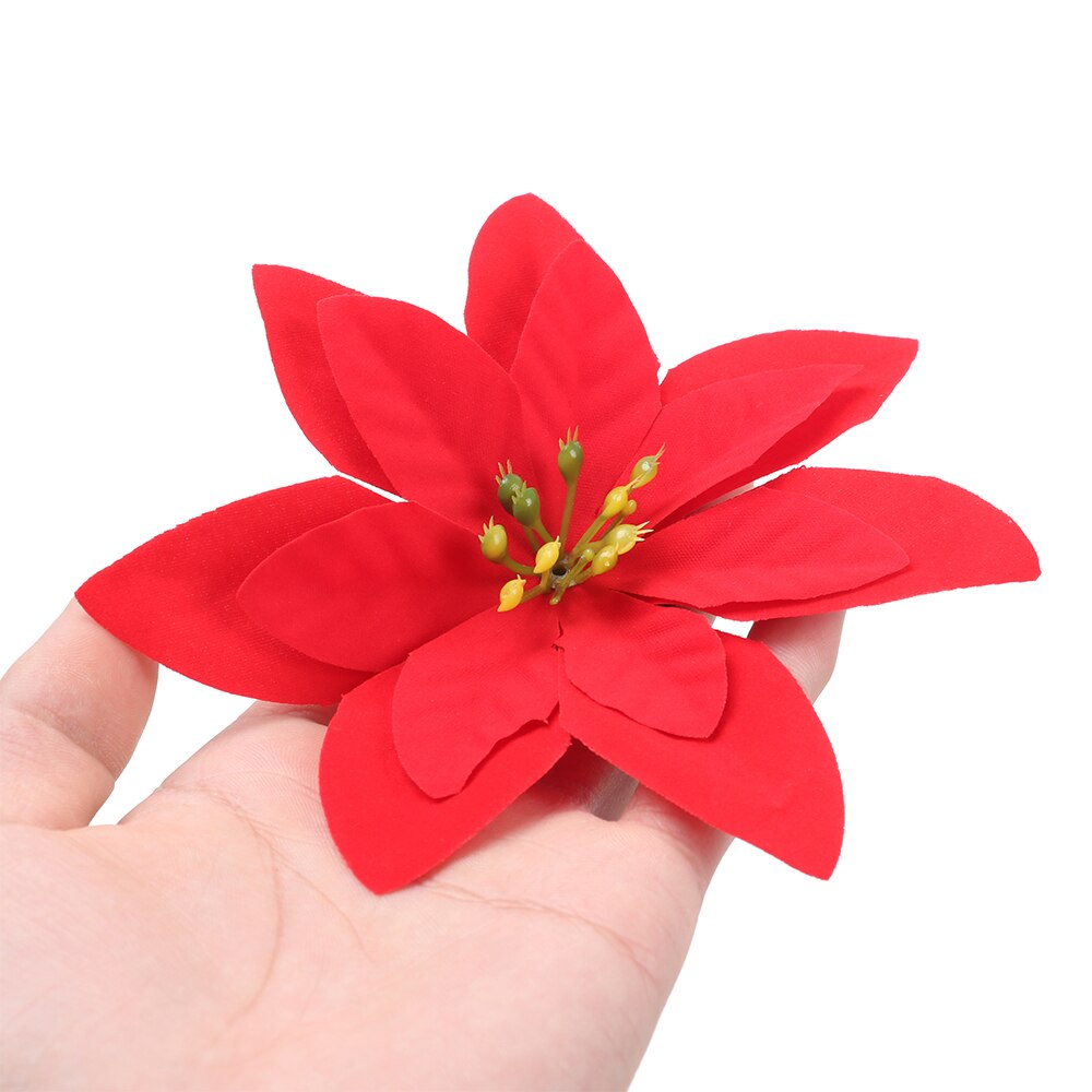 10pc 14cm Flannel Large Artificial Rose Flower Heads For Home Wedding Decoration Scrapbooking DIY Christmas Tree Silk Flowers