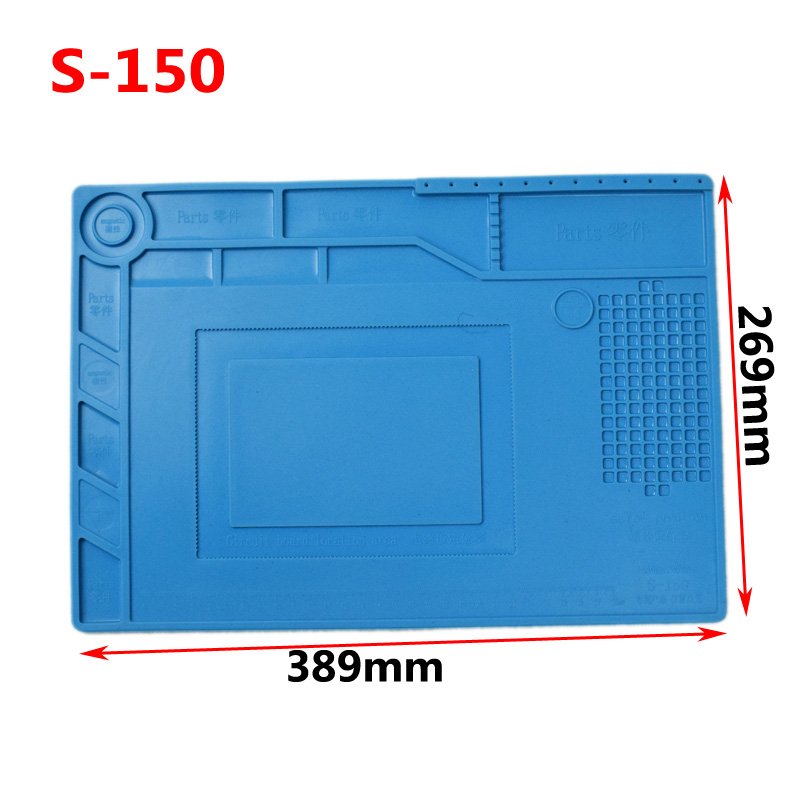 Eruntop ESD Heat Insulation Soldering Working Mat With magnet Silicone insulation pad High temperature resistance welding Mat: S-150