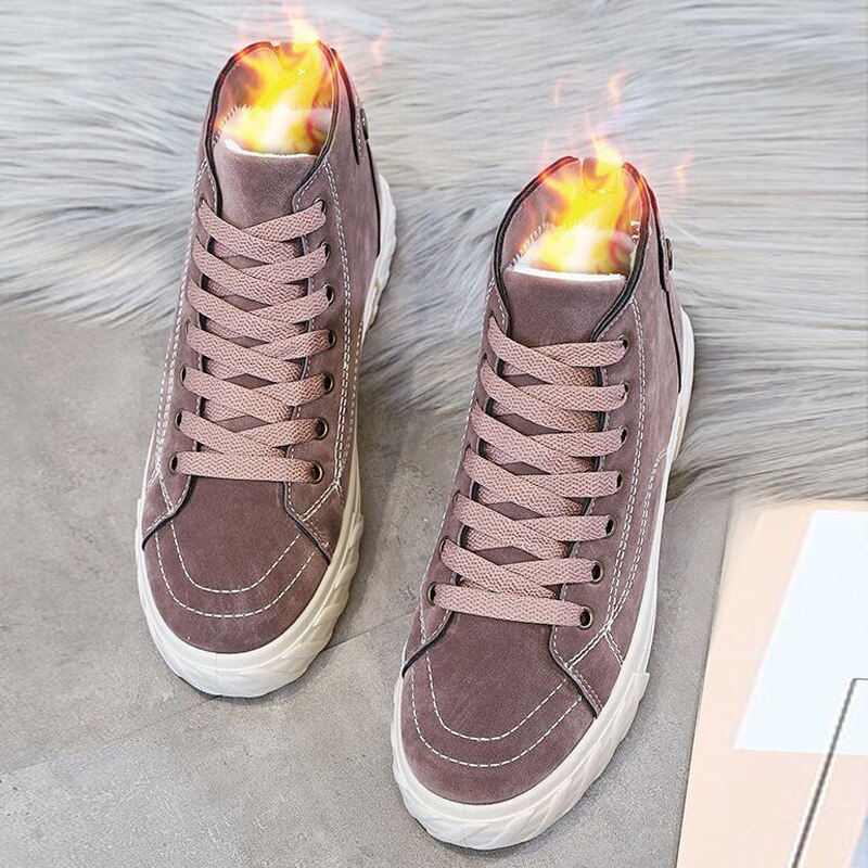 Varma sneakers för kvinnor höst och vinter stilar med bomull och sammet sport varma promenadskor kvinnor za -124