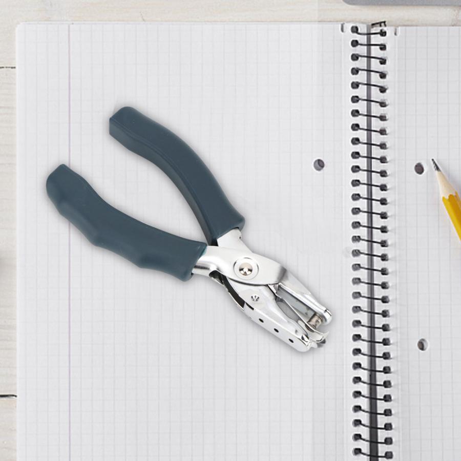 1PC School Office Metal Single Hole Puncher Hand Paper Punch Handheld Single Hole Scrapbooking Punches 8 Sheets Slot Puncher