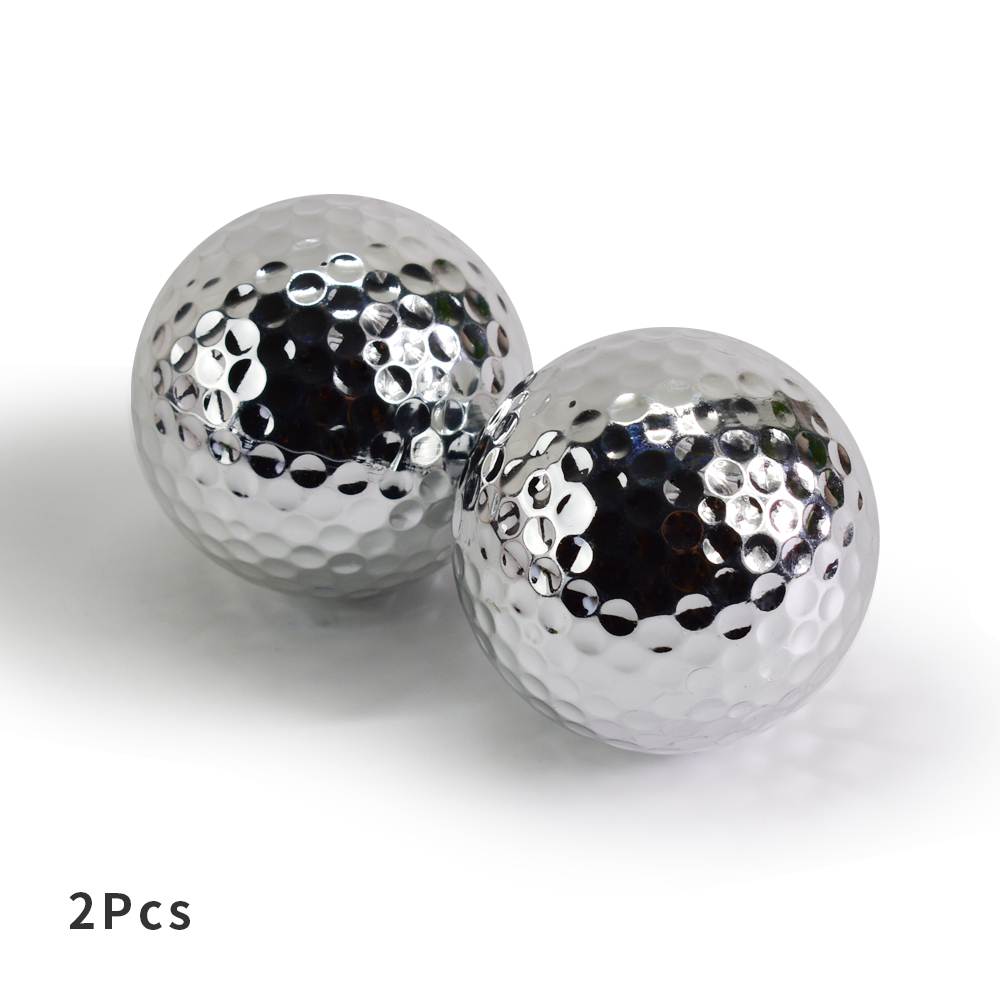 Unikke sølvguld golfbolde til golfspiller indendørs udendørs swing putter træningsøvelser til far ven jul: 2 stk sølv