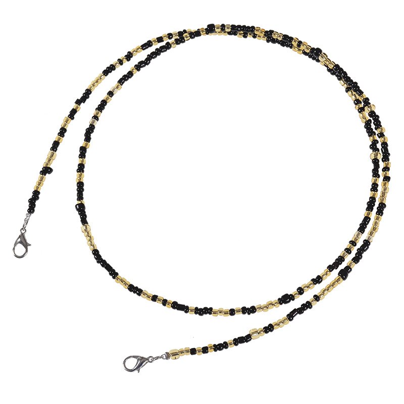 10 stuks regenboogkleurige masker glazen bedel kralen lanyard handgemaakte nek anti-dropping & lost dubbele gesp unisex ketting sieraden: Blauw zink
