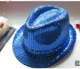 Sexy Sequin Hoed Podium Hoed Festival Optredens Cap Multicolor: blue