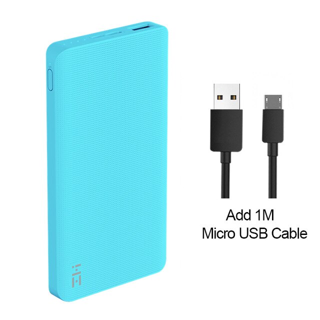ZMI Mi Power Bank 10000mAh Power Pank External Battery portable charging Quick Charge Two-Way Fast Charging Pack Powerbank: White Micro Cable