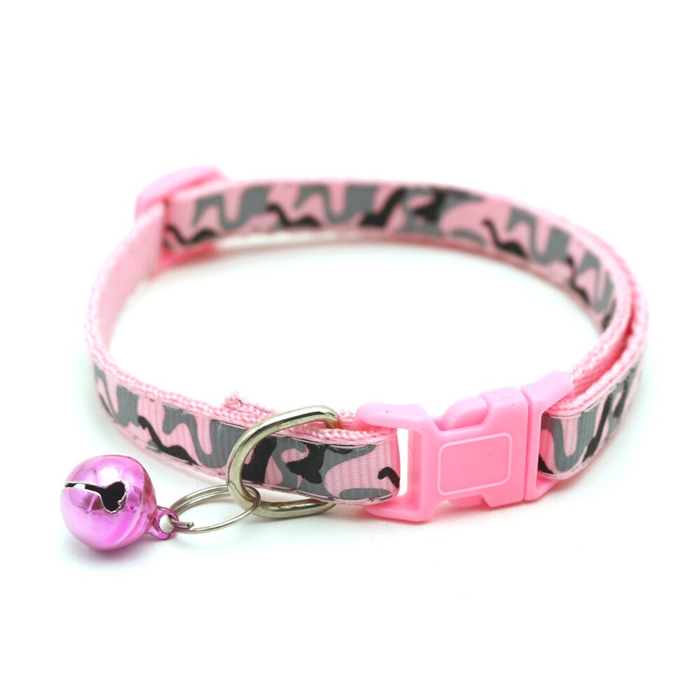 Chihuahua Cats Small Dog Collar Camouflage Pet Collar Adjustable Buckle Collars Anti-Lost Cat Puppy Pet Supplies: Pink
