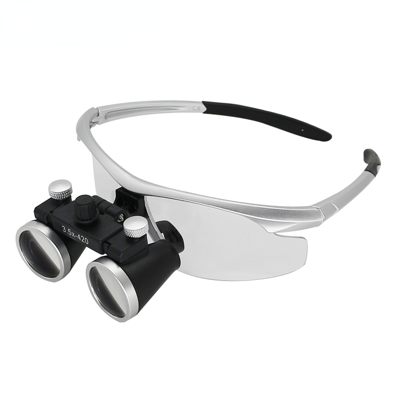 Loupe binoculaire pour dentisterie 2,5x 3,5x, Loupes optiques ultra-légères, loupe à bandeau 320-420mm pour chirurgie dentaire