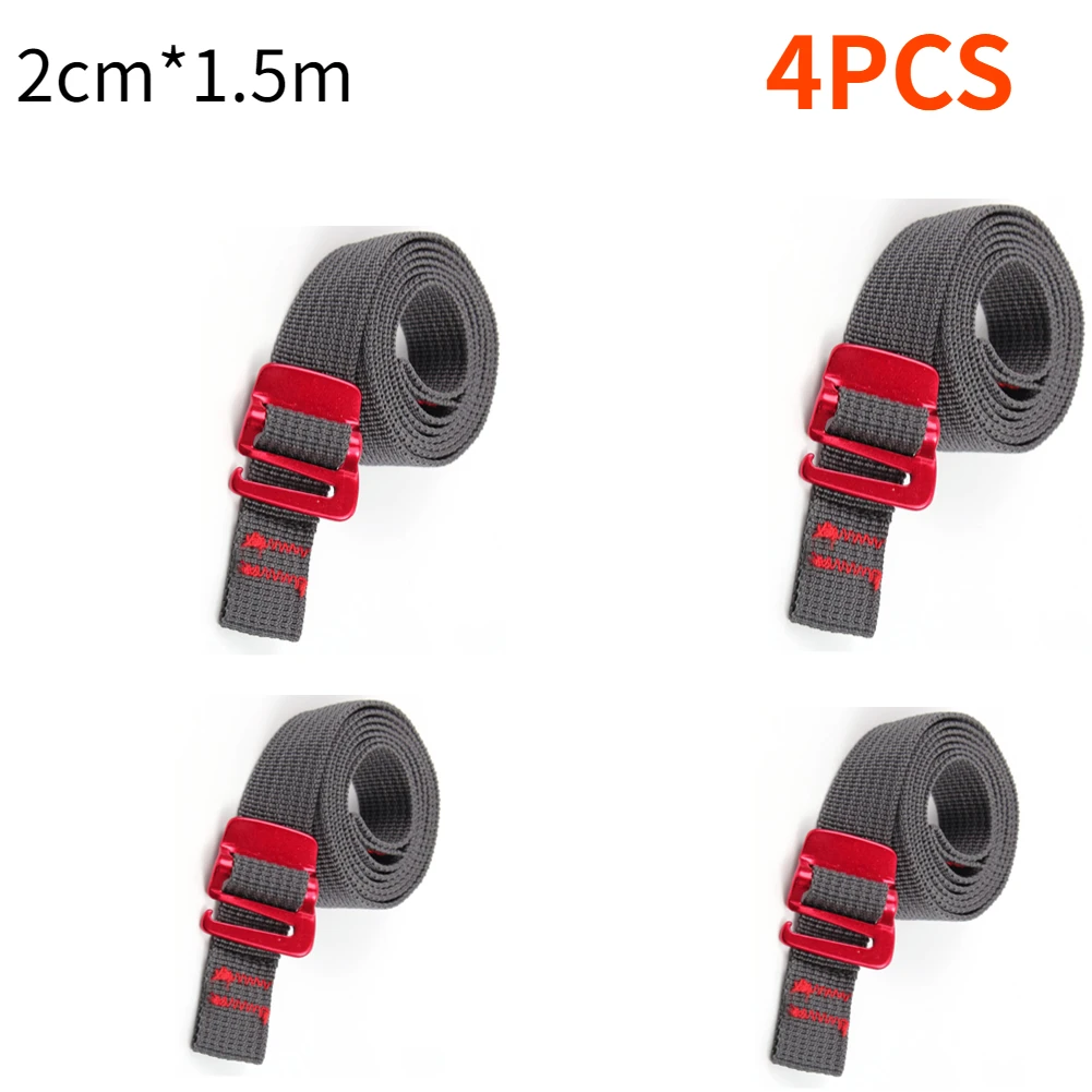 1.5m Outdoor Travel Backpack Nylon Tape Rope with Quick Release Hook Hiking Climbing Tension Belts Buckle Tie-Down Belt Straps: Pink