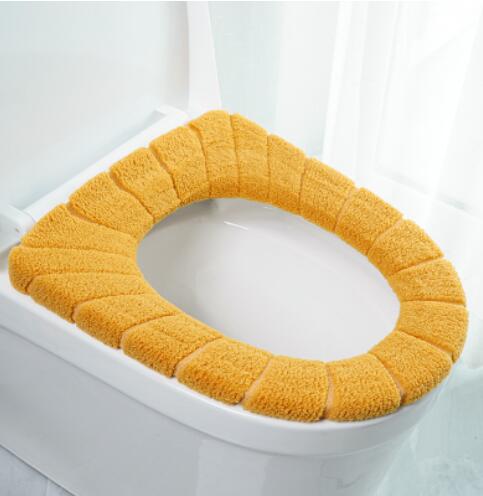 Tapis de toilette universel, épais, doux, quatre saisons, automne-hiver, housse de siège de toilette, coussinets chauds lavables, 30cm: YELLOW