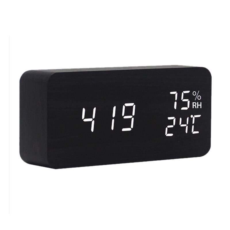 Horloges de Table numériques de bureau | Horloge Led moderne, température humidité électronique