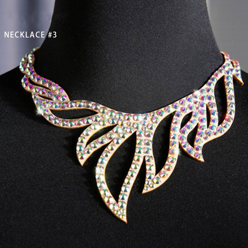 Collana di danza del ventre con strass per donna adulta di fascia alta, professione di scena, accessori per competizioni, gioielli da ballo: Blu