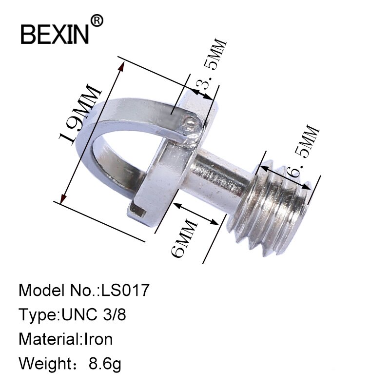 3/8 "jernkamera skrue 3/8 hurtigskruefeste til dslr kamera stativ monopod ball hode rask utgivelse tallerken: Ls017 1pc